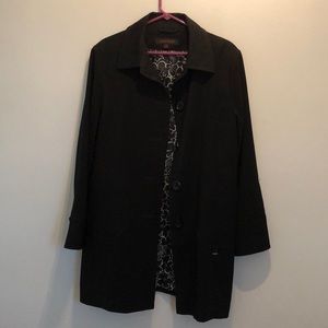 Anne Klein Trench Coat Black Large